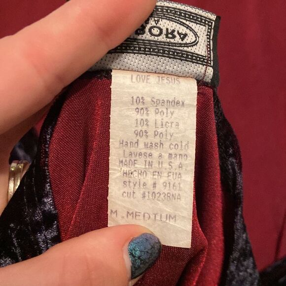 Sabora‎ crushed Velvet black/Red Dress size medium - Picture 9 of 9